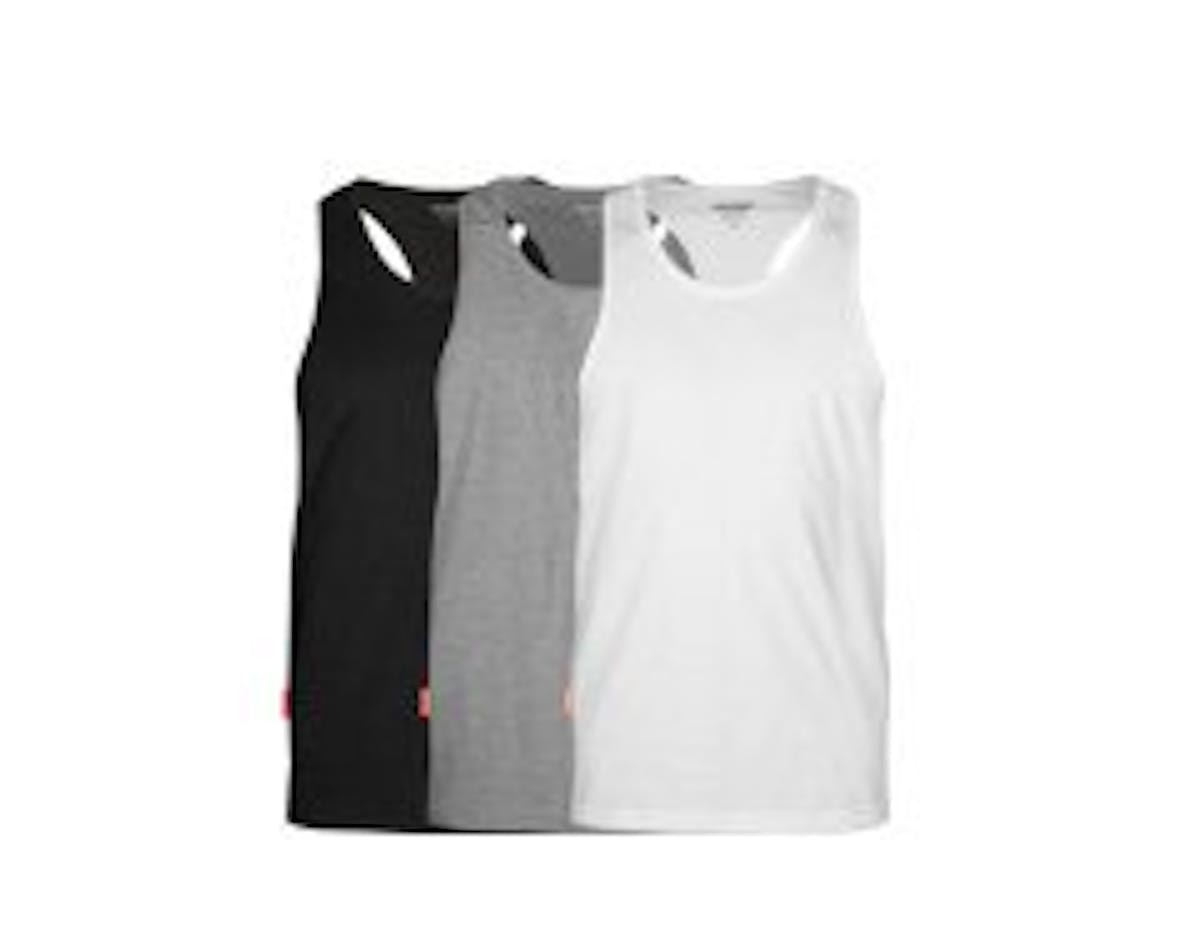 Pima Cotton Singlet 3 Pack Grey/Black/White Main Image
