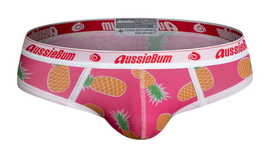 PartyOn Pineapple Pink Brief Underwear range at aussieBum