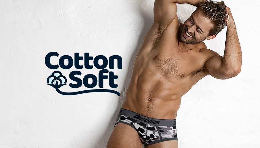 AussieBum Cotton/Lycra Premium Men's Brief Underwear - White XXL