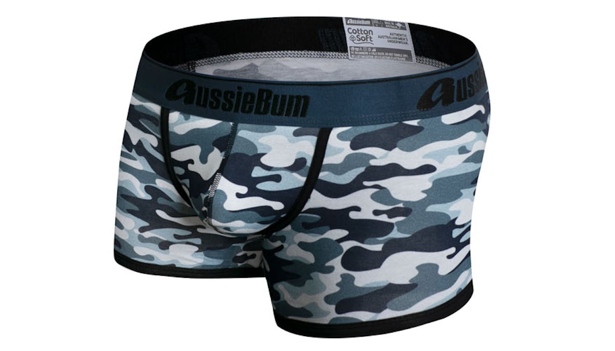 CottonSoft Camo Blue Trunk Underwear range at aussieBum
