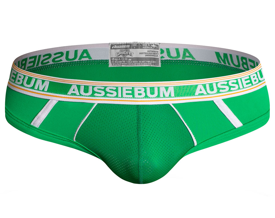 GridFit Lime Green Brief Underwear range at aussieBum