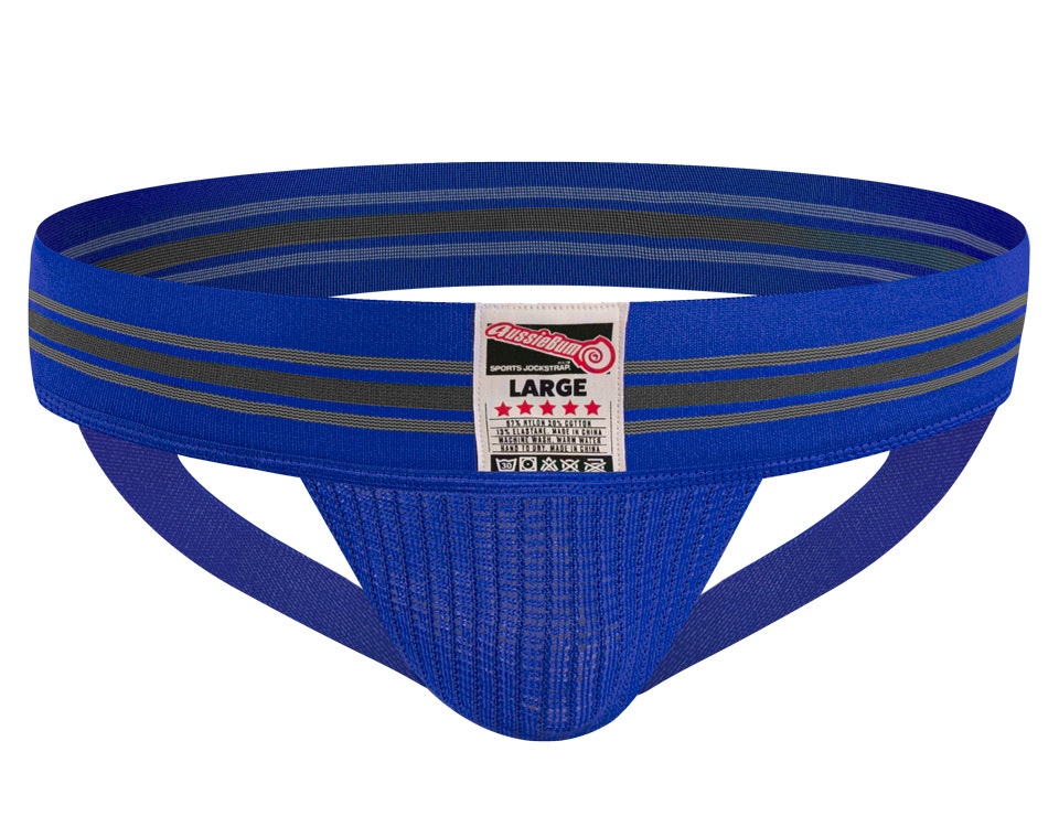 AussieBum Men navy blue mesh jock strap jockstraps underwear size
