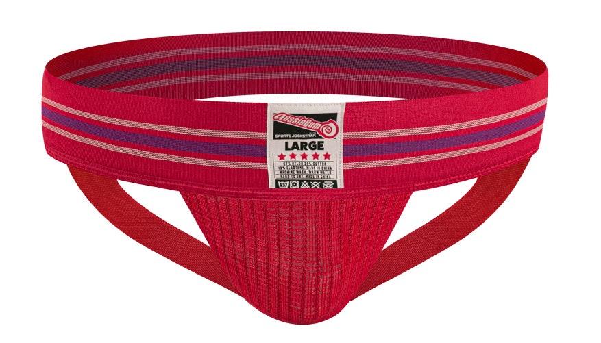 AussieBum Men Red classic jock strap jockstraps underwear size M L