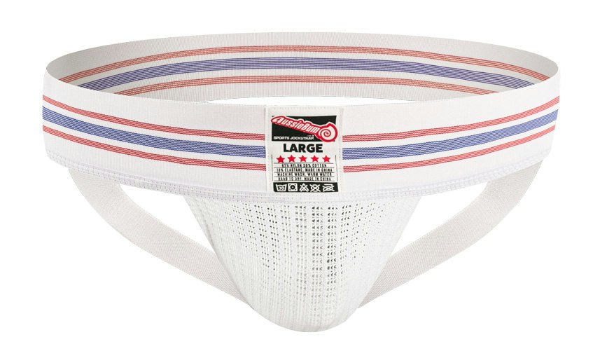 AussieBum Men's White Cotton WonderJock Jock Strap – Classic Underwear, S/M/L/XL