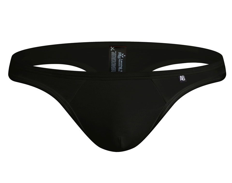 aussieBum Men's Slick Black Thong Underwear - M