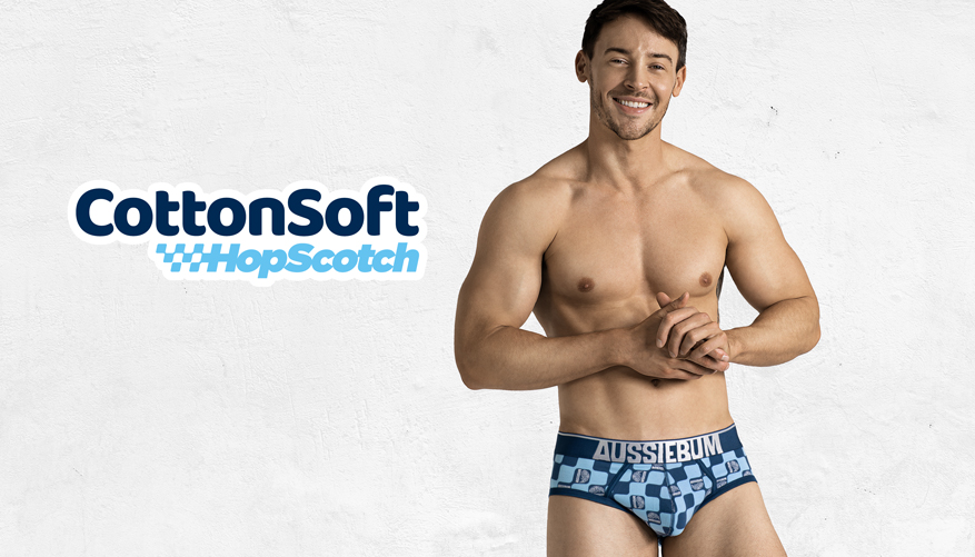 CottonSoft 2.0 Hopscotch Blue Brief - Underwear range at aussieBum