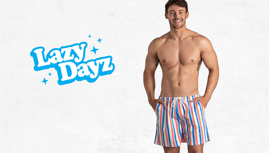 LazyDayz Pyjama's Blue/Red Lifestyle Image