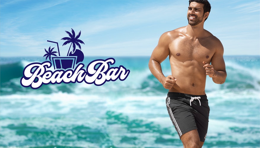 BeachBar Black Shorts Swimwear range at aussieBum