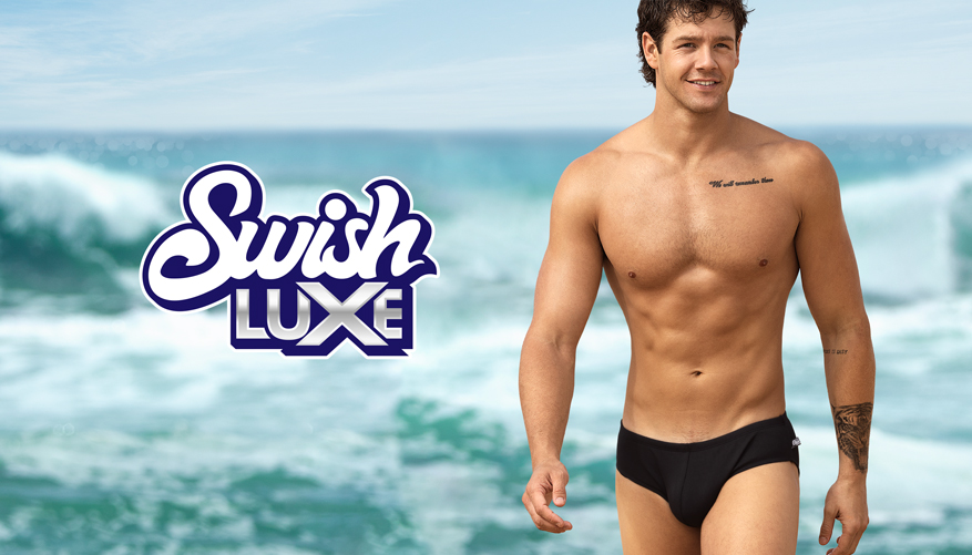 Swish Luxe Black Brief - Swimwear range at aussieBum