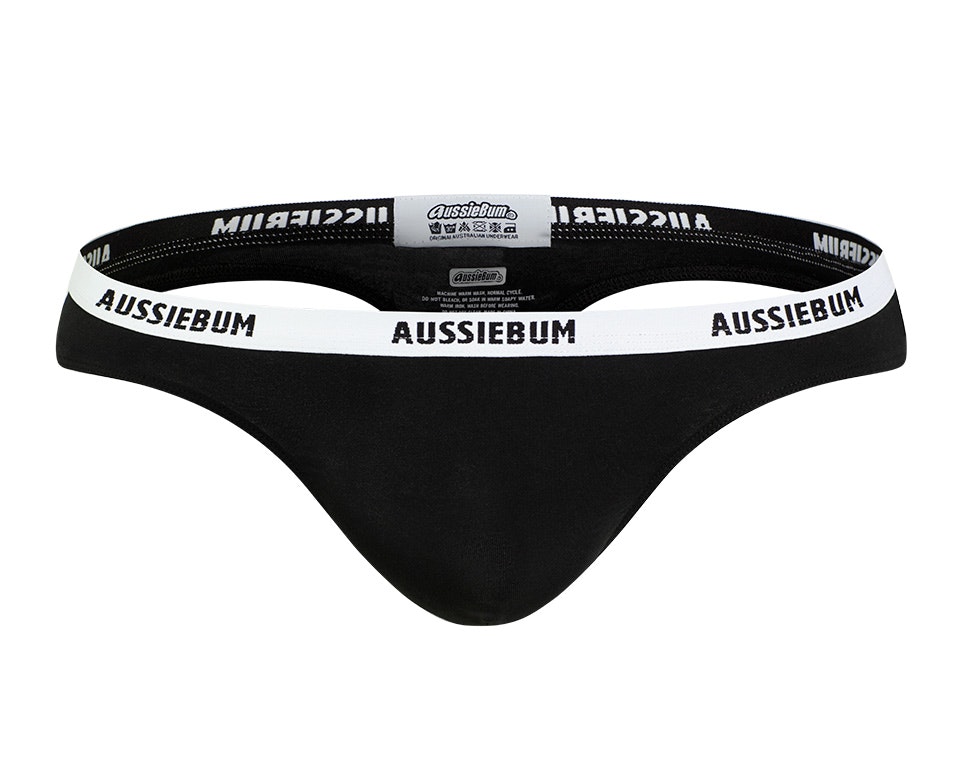 Essential Thong Black Thong - Underwear range at aussieBum