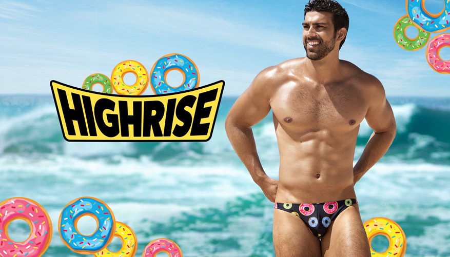 HIGH RISE Donuts Black Brief - Swimwear range at aussieBum