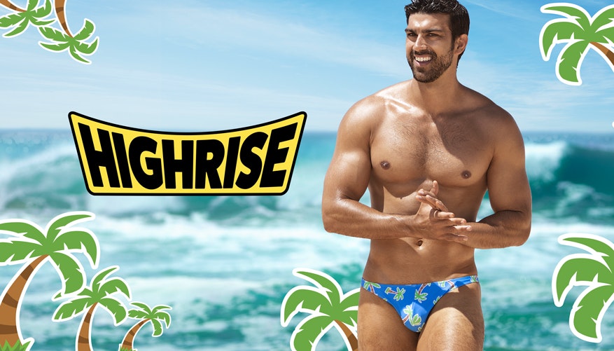 HIGH RISE Palmtree Pattern Brief Swimwear range at aussieBum