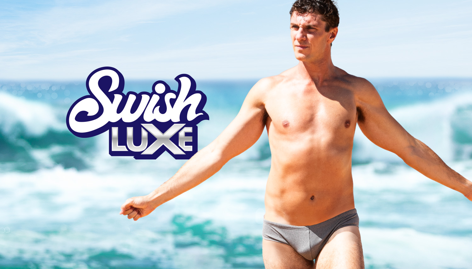 aussieBum Men's Swish Luxe Steel Storm Grey Brief Swimwear - M