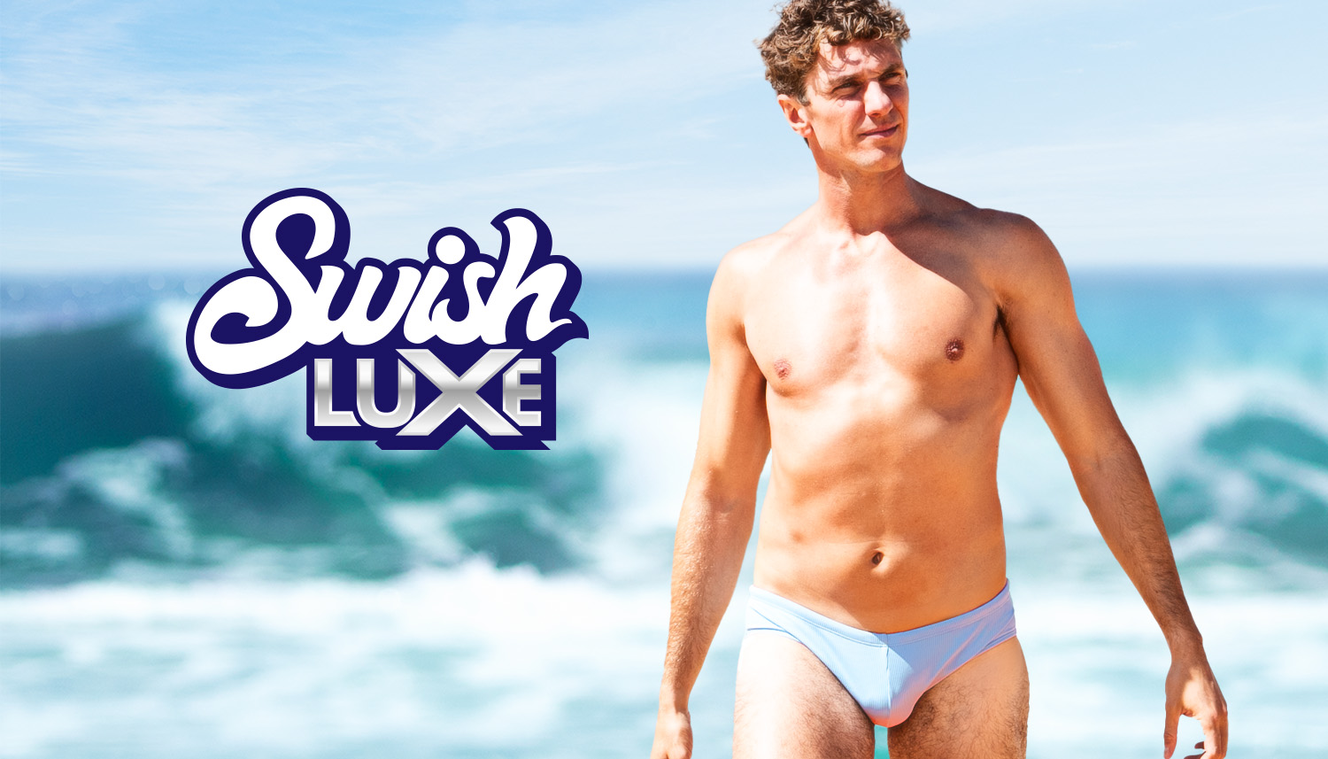 aussieBum Men's Swish Luxe Coffs Sky Blue Brief Swimwear - M