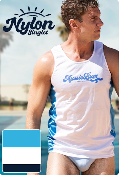 Nylon Singlet White Royal Homepage Image