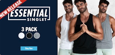 Essential Singlet 3pk 3pk Marle Homepage Image