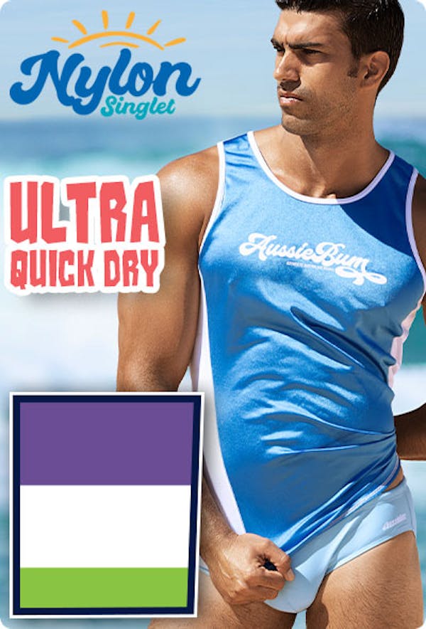 Nylon Singlet Royal White Homepage Image