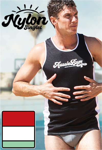 Nylon Singlet Black White Homepage Image