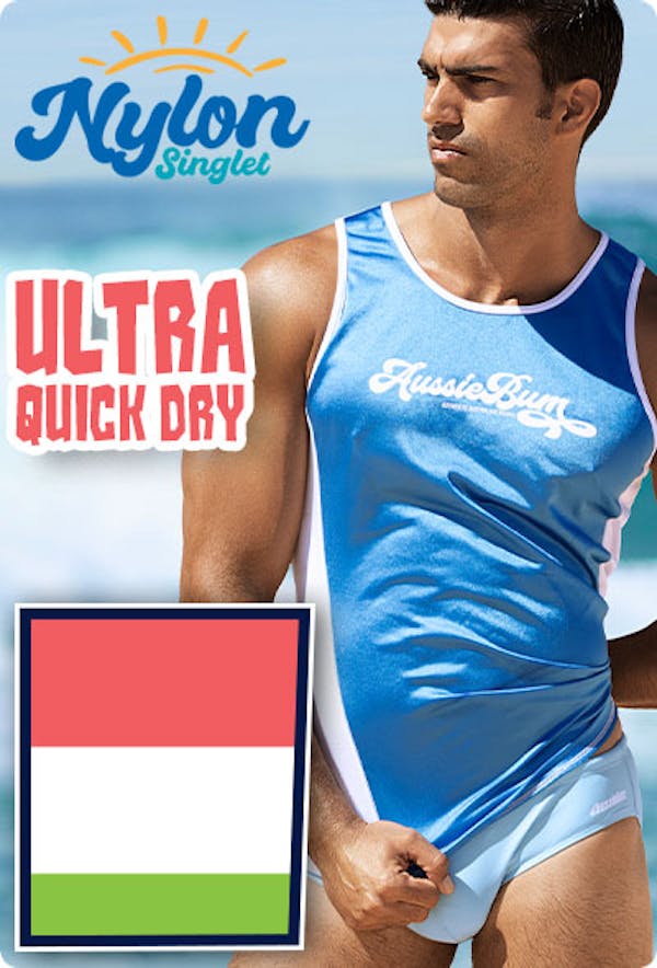 Nylon Singlet Royal White Homepage Image