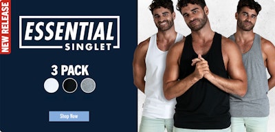 Essential Singlet 3pk 3pk Marle Homepage Image