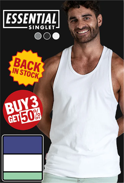 Essential Singlet White Homepage Image