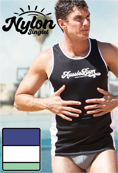 Nylon Singlet Black White Homepage Image