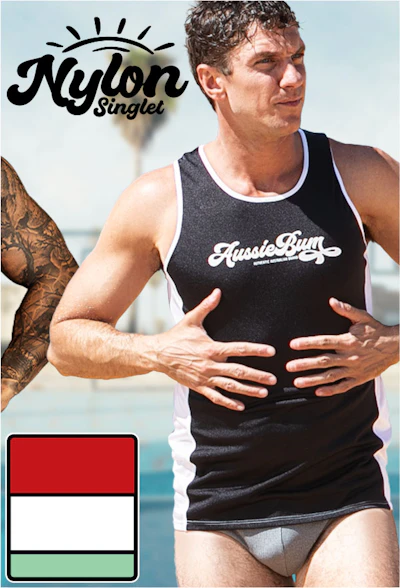 Nylon Singlet Black White Homepage Image