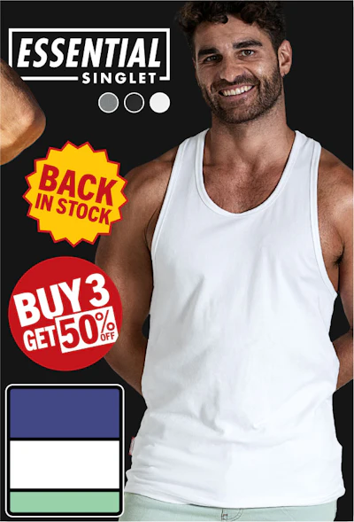 Essential Singlet White Homepage Image