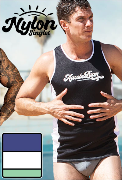 Nylon Singlet Black White Homepage Image